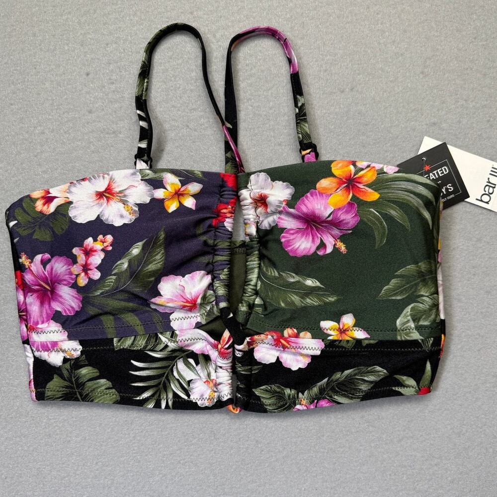 Bar III Women's Floral-Print Bandeau Halter Cropkini, Multi, large $48
